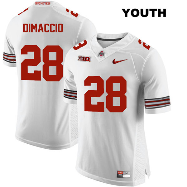 Ohio State Buckeyes Youth Dominic DiMaccio #28 White Authentic Nike College NCAA Stitched Football Jersey HM19H88IR